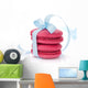 Red macarons with blue ribbon Wall Decal