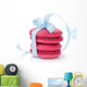 Red macarons with blue ribbon Wall Decal