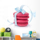 Red macarons with blue ribbon Wall Decal