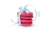 Red macarons with blue ribbon Wall Decal