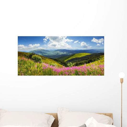 wild flowers on the mountain top Wall Decal
