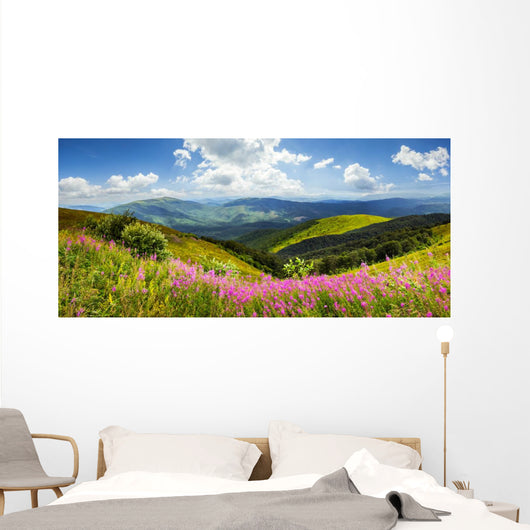 wild flowers on the mountain top Wall Decal