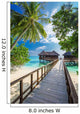 Bridge leading to overwater bungalow in blue lagoon Wall Decal