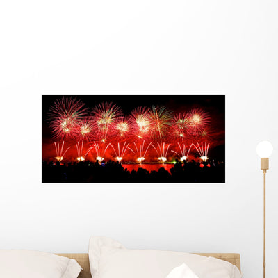 Fireworks On Australian Day In Perth 2015 Wall Decal shown on a wall