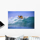 Surfer girl on Amazing Blue Wave Wall Decal