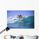 Surfer girl on Amazing Blue Wave Wall Decal
