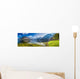 Big panorama of crystal clear mountain lake in Alps Wall Decal