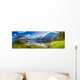 Big panorama of crystal clear mountain lake in Alps Wall Decal
