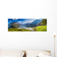 Big panorama of crystal clear mountain lake in Alps Wall Decal