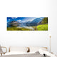 Big panorama of crystal clear mountain lake in Alps Wall Decal