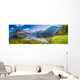 Big panorama of crystal clear mountain lake in Alps Wall Decal