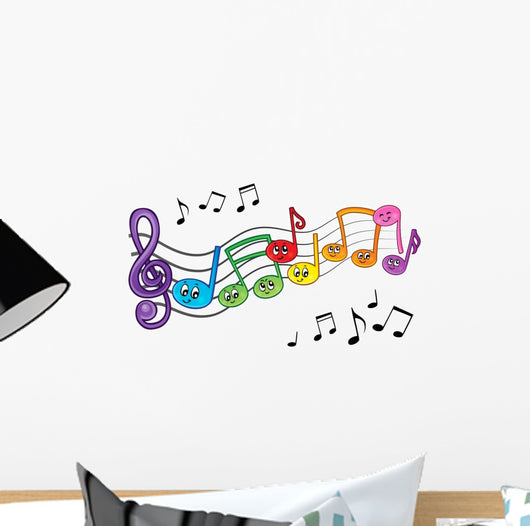Cartoon Music Notes Theme Wall Decal
