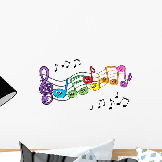 Cartoon Music Notes Theme Wall Decal
