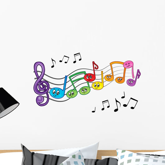 Cartoon Music Notes Theme Wall Decal