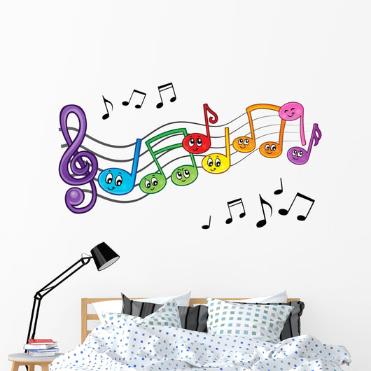 Cartoon Music Notes Theme Wall Decal
