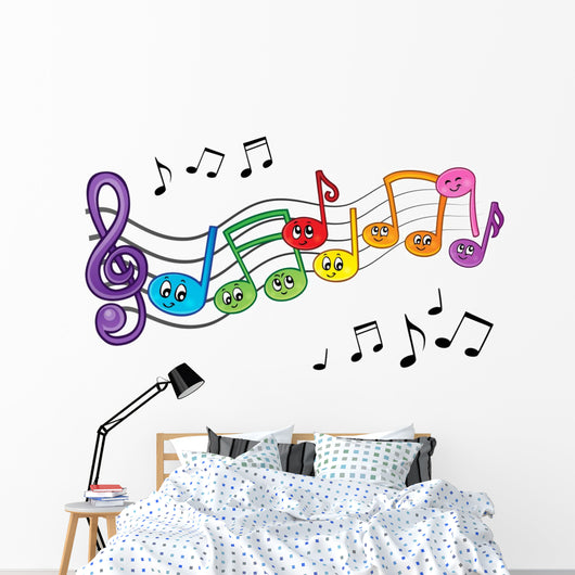 Cartoon Music Notes Theme Wall Decal