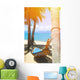 Hammock on the tropical white beach Wall Decal