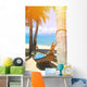 Hammock on the tropical white beach Wall Decal