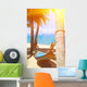 Empty hammock between palms trees Wall Decal