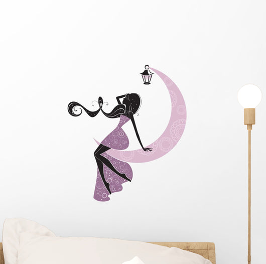 Purple Moon Fairy Wall Decal