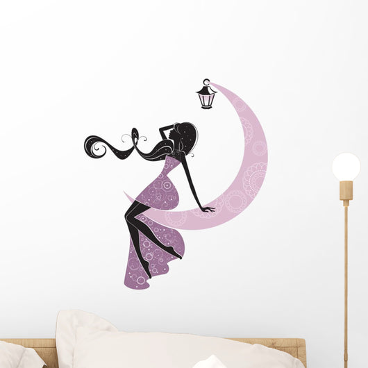 Purple Moon Fairy Wall Decal