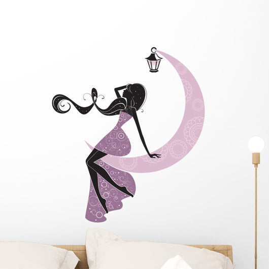 Purple Moon Fairy Wall Decal