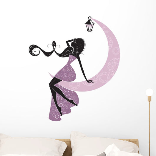 Purple Moon Fairy Wall Decal