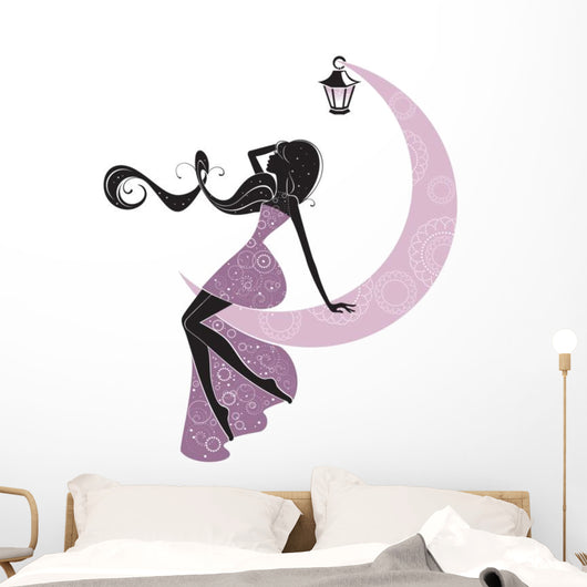 Purple Moon Fairy Wall Decal