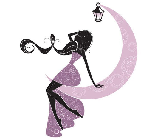 Purple Moon Fairy Wall Decal
