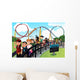 Children waiting in line for a roller coaster ride Wall Decal