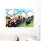 Children waiting in line for a roller coaster ride Wall Decal