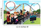 Children waiting in line for a roller coaster ride Wall Decal