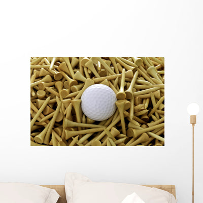 New Ball And Tees For A Round Of Golf Wall Decal shown on a wall