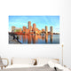 Boston Skyline with Financial District and Harbor at Sunrise Wall Decal
