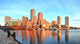 Boston Skyline with Financial District and Harbor at Sunrise Wall Decal