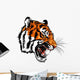 angry tiger head Wall Decal