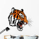 angry tiger head Wall Decal
