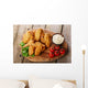 Fried chicken wings with sauce and tomatoes Wall Decal
