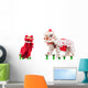 Chinese lion costume dance during Chinese New Year celebration Wall Decal