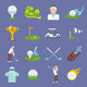 Golf Icon Flat Wall Decal