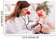 Smiling doctor examining success child with finger up Wall Decal