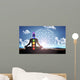 Meditation blue matrix Wall Decal