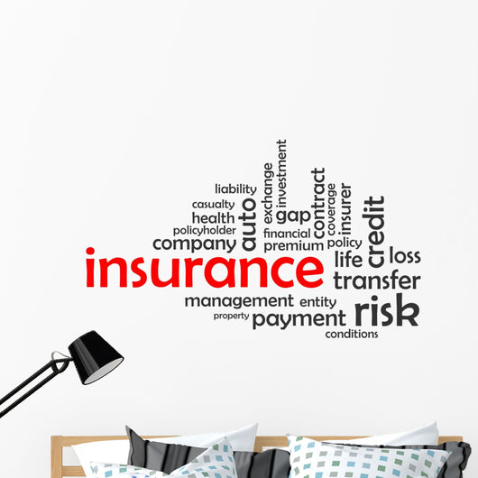 insurance word cloud Wall Decal