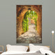 Old streets of greenery a medieval Tuscan town. Wall Decal