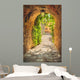 Old streets of greenery a medieval Tuscan town. Wall Decal