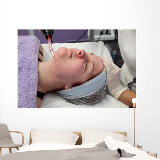 Beauty treatment of face, high frequency infrared spot remover Wall Decal
