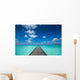 Wooden pier with blue sea and sky background Wall Decal