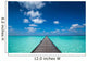 Wooden pier with blue sea and sky background Wall Decal