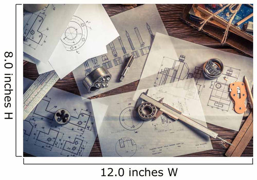 Designing mechanical parts by engineer Wall Decal