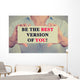 Businesswoman hands card sign be the best version of you Wall Decal
